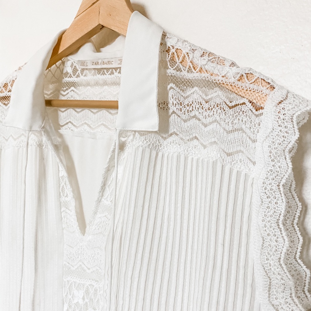 Zara Basic white blouse size small
